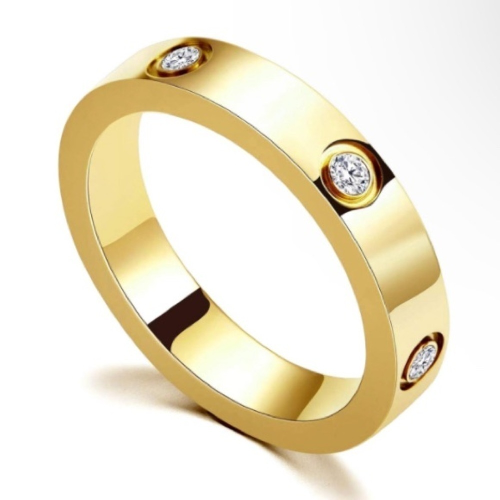 COPY - Love Ring Gold Ring 18K Gold Plated Promise Ring Weddings Jewelry for Wo…